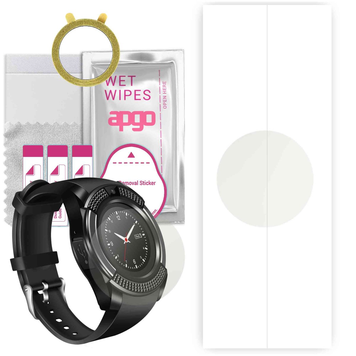 1x Folia hydrożelowa MATOWA do DexXer V8 - apgo Smartwatch Hydrogel MATTE Protection Ochrona na ekran smartwatcha