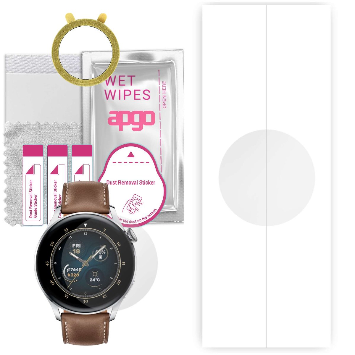 1x Folia hydrożelowa do Huawei Watch 3 Classic - apgo Smartwatch Hydrogel Protection Ochrona na ekran smartwatcha