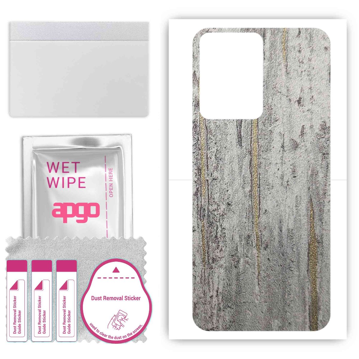 Folia naklejka skórka strukturalna na TYŁ do Vivo Y35 4G -  Beton Złote Paski - apgo SKINS