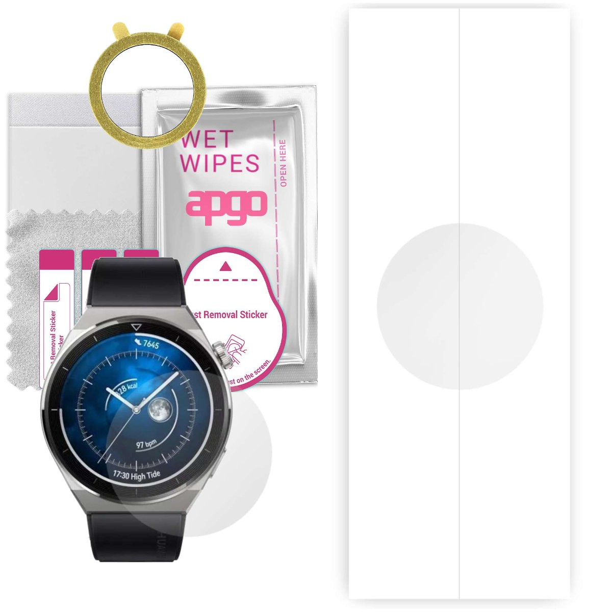 1x Folia hydrożelowa do Huawei Watch GT 3 Pro Sport 46mm - apgo Smartwatch Hydrogel Protection Ochrona na ekran smartwatcha