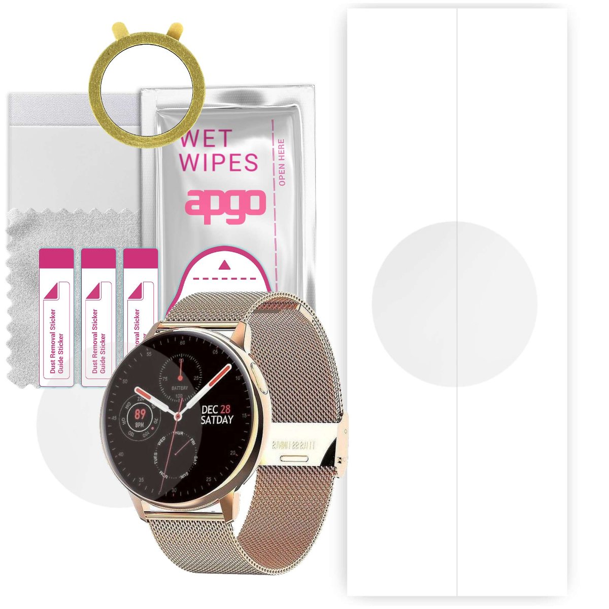 1x Folia hydrożelowa do Pacific Rose-Gold PC00133 - apgo Smartwatch Hydrogel Protection Ochrona na ekran smartwatcha