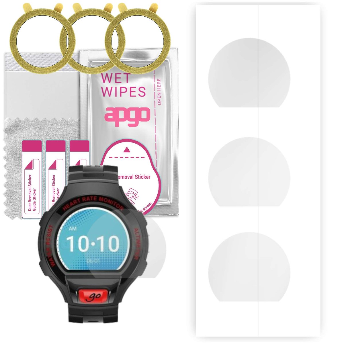 3x Folia hydrożelowa do Alcatel OneTouch Go Watch - apgo Smartwatch Hydrogel Protection Ochrona na ekran smartwatcha