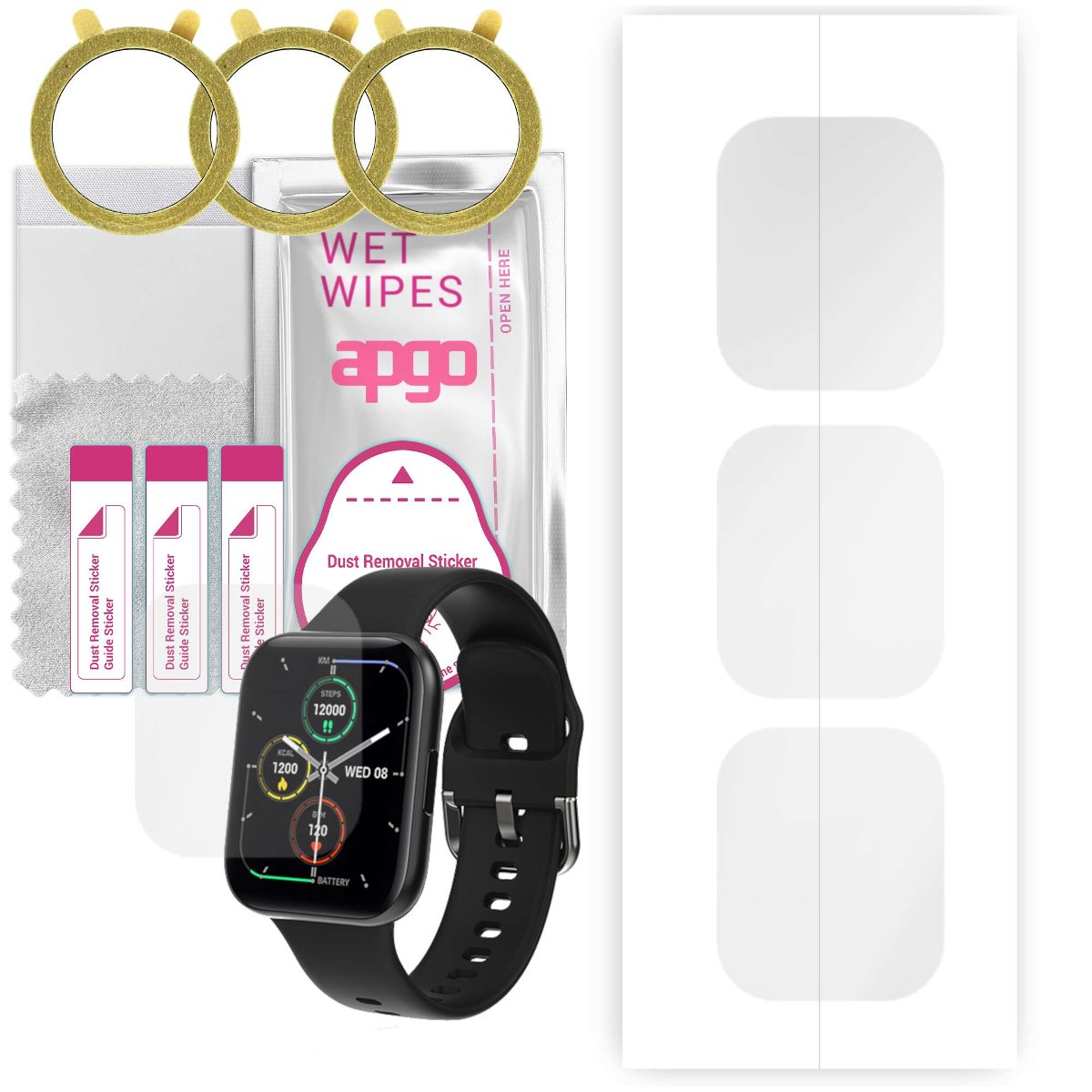 3x Folia hydrożelowa do Colmi P8 SE Plus - apgo Smartwatch Hydrogel Protection Ochrona na ekran smartwatcha