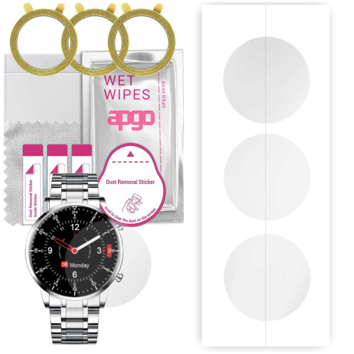 3x Folia hydrożelowa do DexXer NY19 - apgo Smartwatch Hydrogel Protection Ochrona na ekran smartwatcha