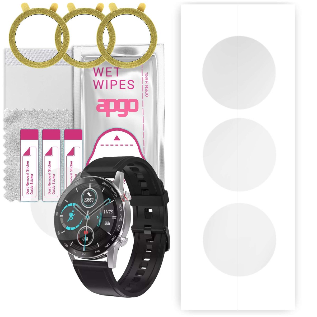 3x Folia hydrożelowa do DT NO.1 DT95 - apgo Smartwatch Hydrogel Protection Ochrona na ekran smartwatcha