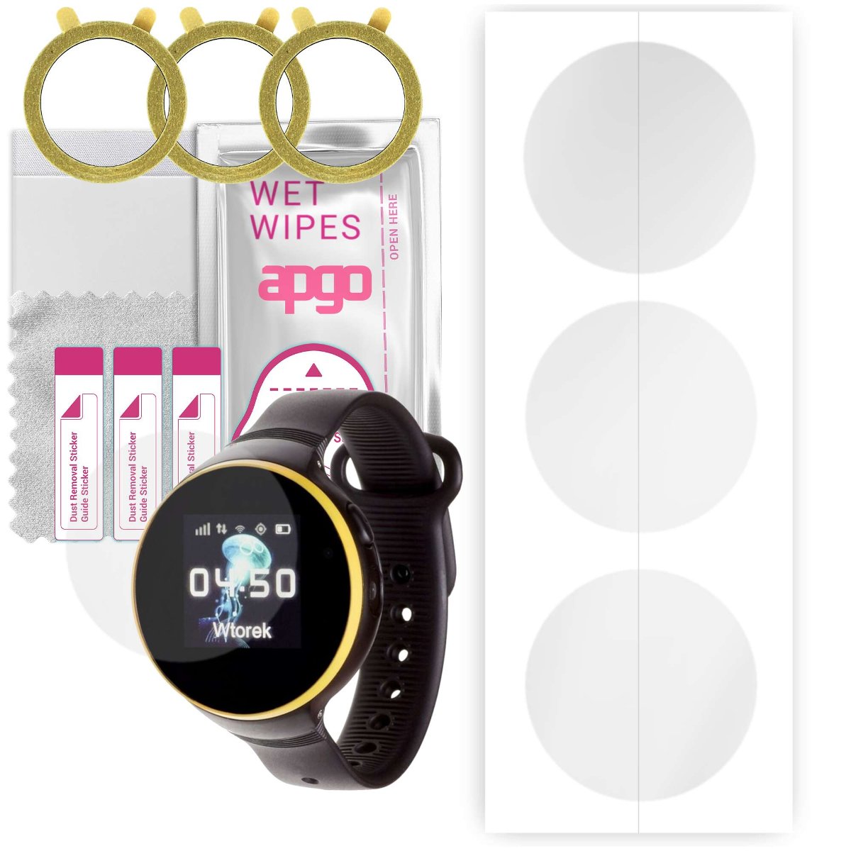 3x Folia hydrożelowa do Garett Kids Smile - apgo Smartwatch Hydrogel Protection Ochrona na ekran smartwatcha