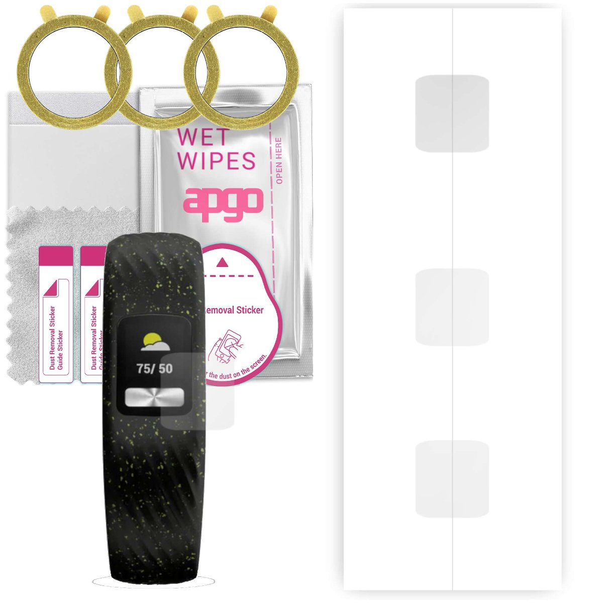 3x Folia hydrożelowa do Garmin Vivofit 4 - apgo Smartwatch Hydrogel Protection Ochrona na ekran smartwatcha