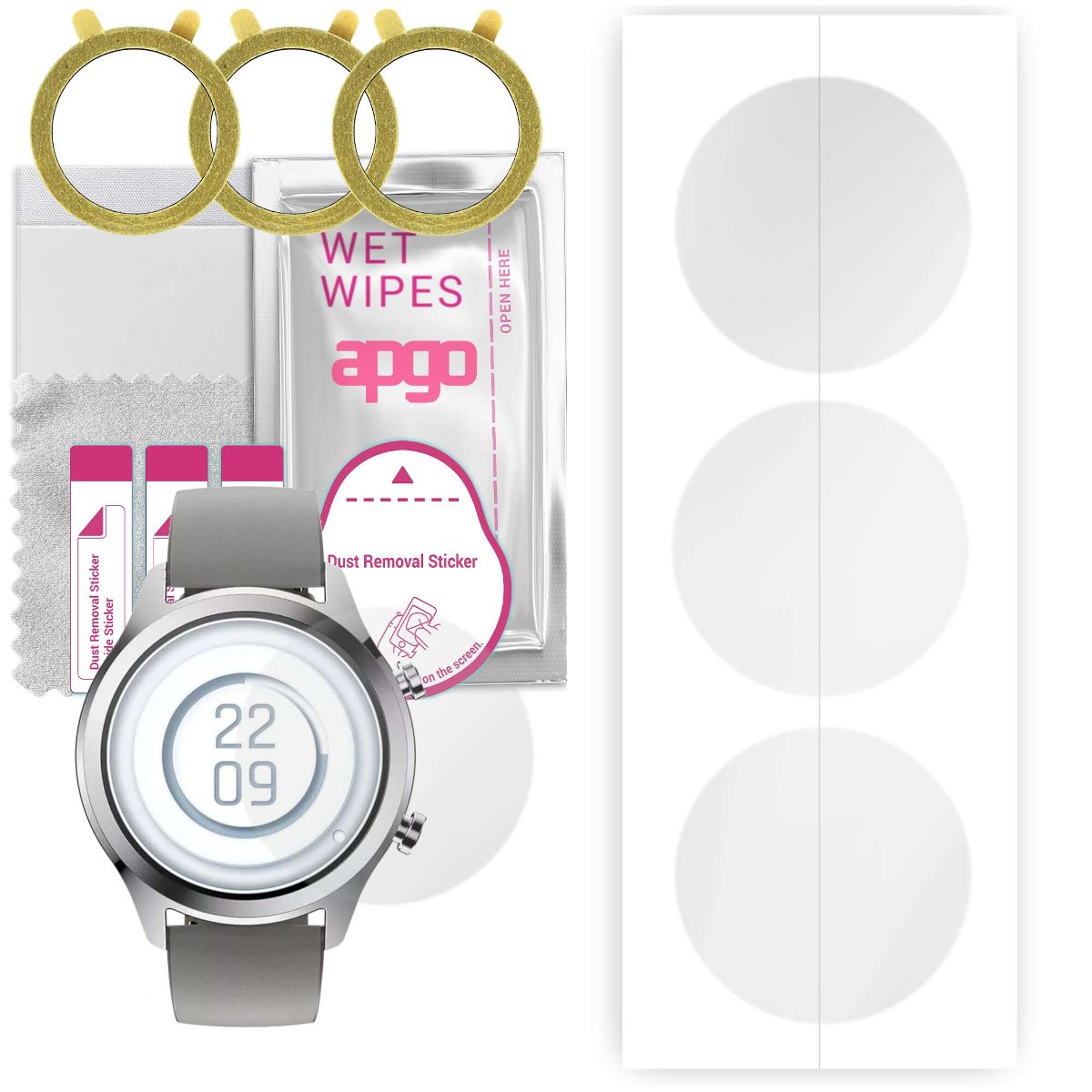 3x Folia hydrożelowa do Mobvoi TicWatch C2 Plus - apgo Smartwatch Hydrogel Protection Ochrona na ekran smartwatcha