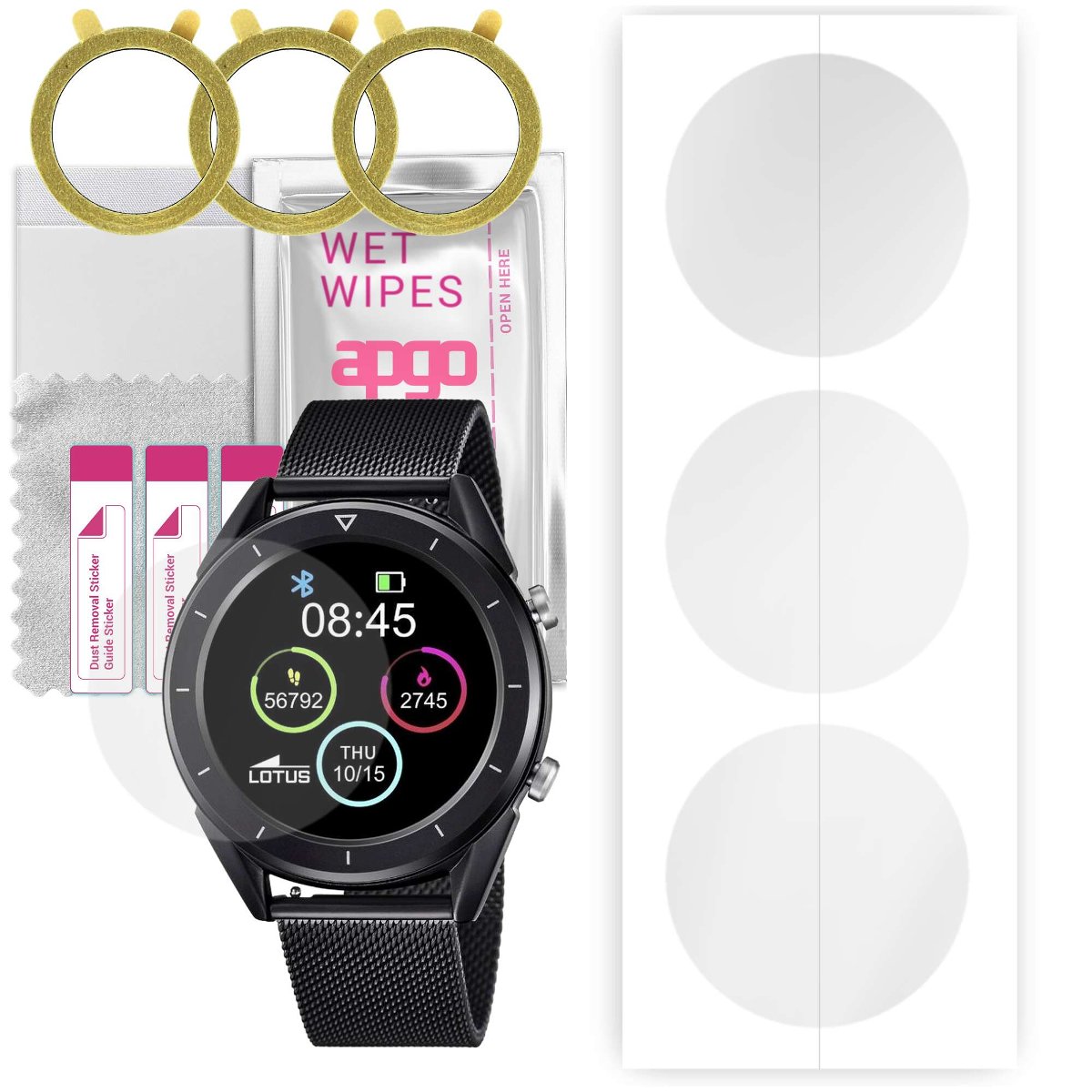 3x Folia hydrożelowa do Lotus Smartime - apgo Smartwatch Hydrogel Protection Ochrona na ekran smartwatcha