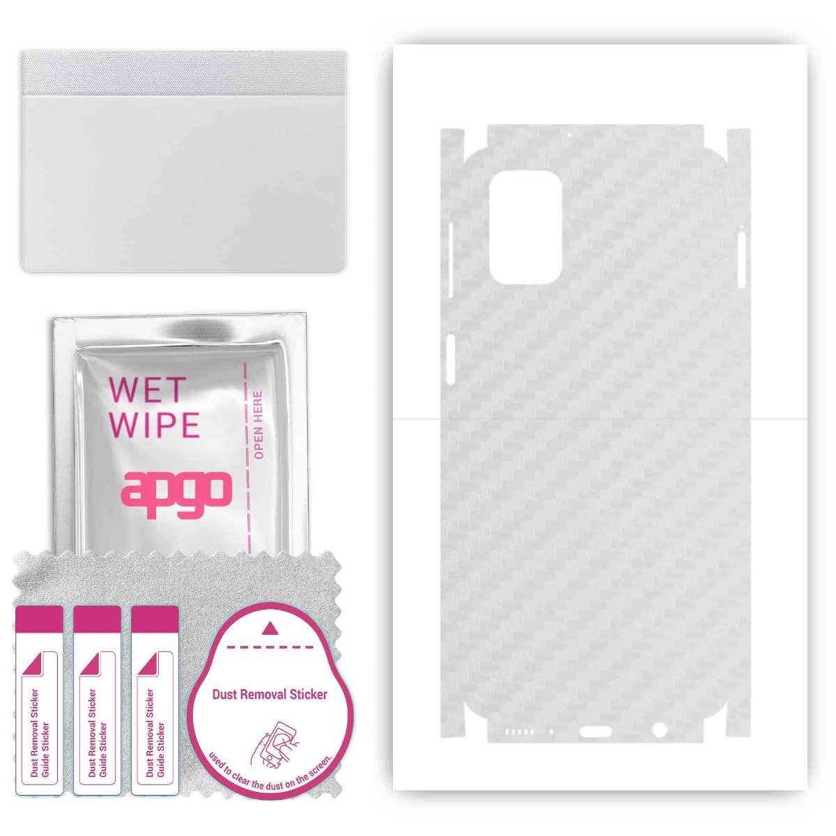 Folia naklejka skórka strukturalna na TYŁ+BOKI do Samsung Galaxy M31s -  Carbon Przezroczysty - apgo SKINS