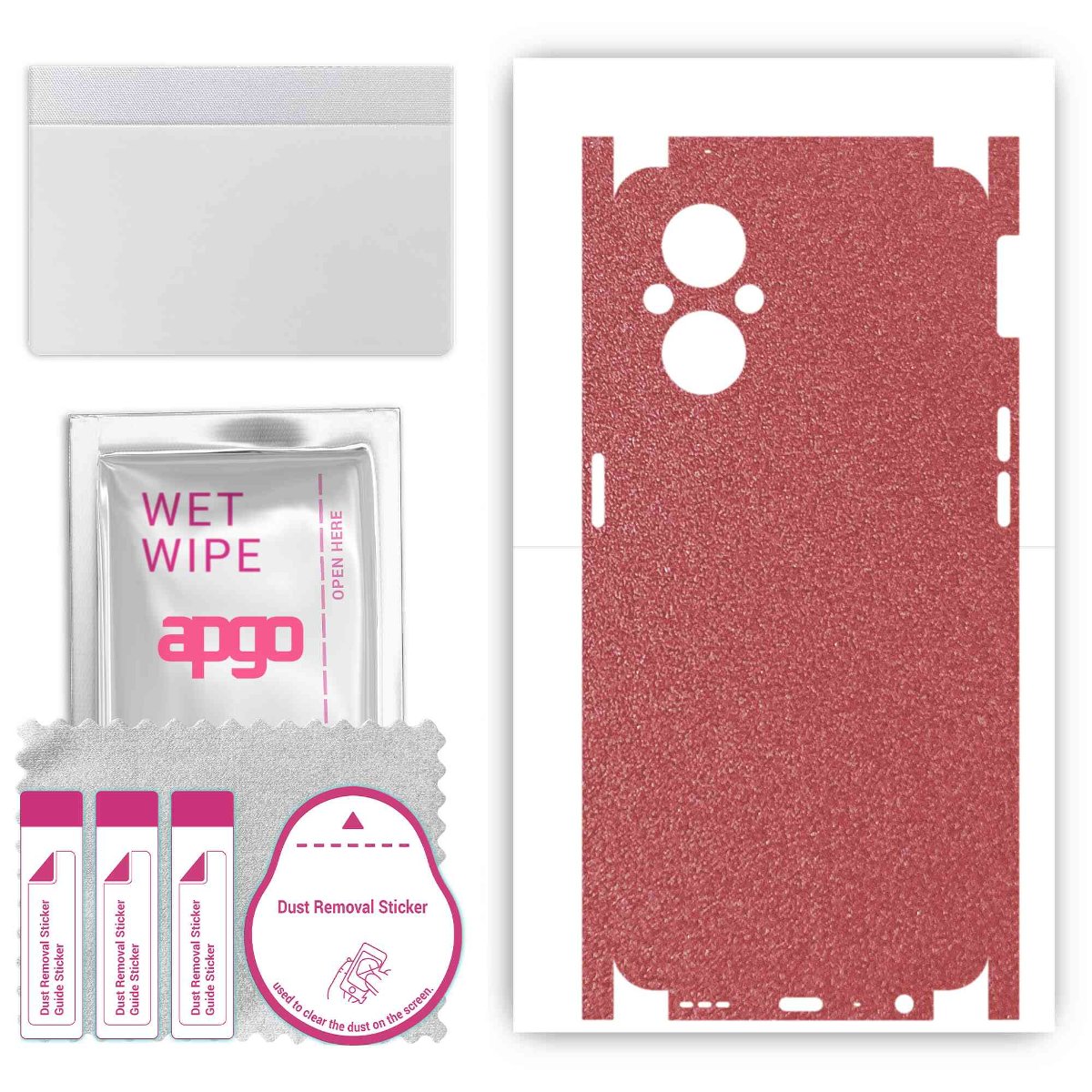 Folia naklejka skórka strukturalna na TYŁ+BOKI do Oppo F21 Pro 5G -  Różowy Pastel Matowy Chropowaty Baranek - apgo SKINS