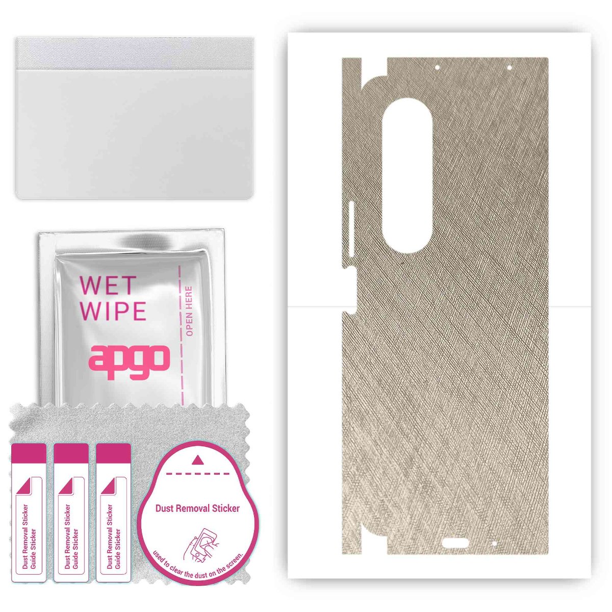 Folia naklejka skórka strukturalna na TYŁ+BOKI do Samsung Galaxy Z Fold4 -  Tytan Srebrny - apgo SKINS