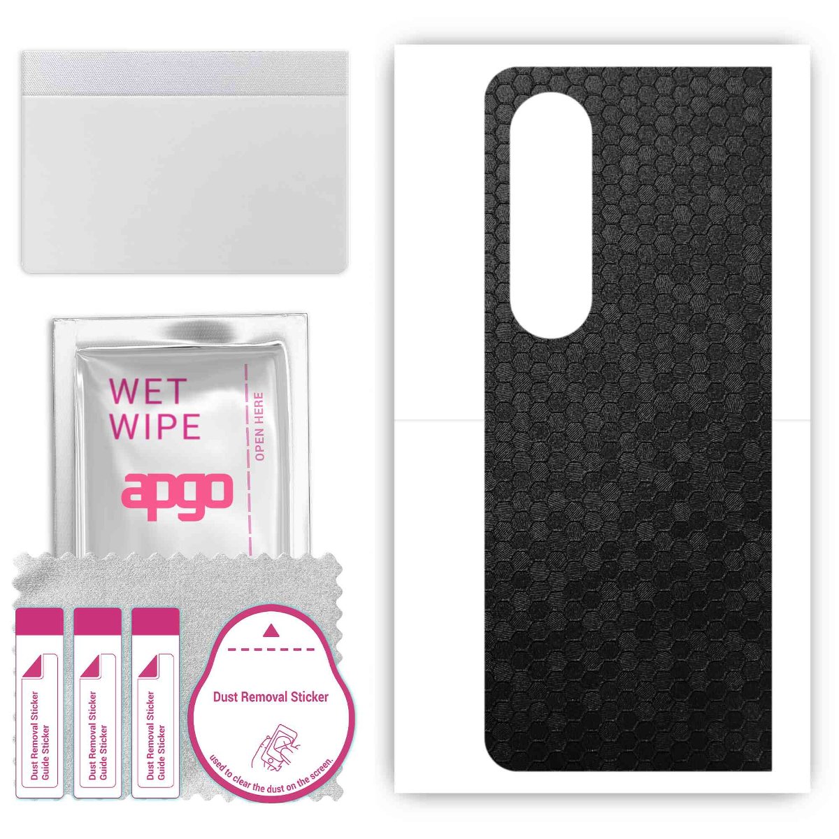 Folia naklejka skórka strukturalna na TYŁ do Samsung Galaxy Z Fold4 -  Plaster Miodu Czarny - apgo SKINS