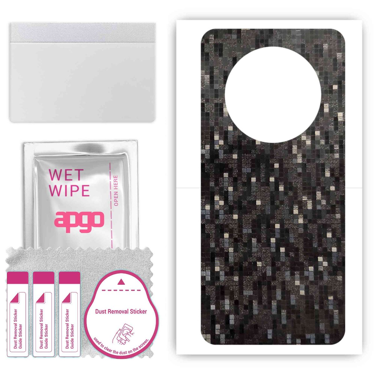 Folia naklejka skórka strukturalna na TYŁ do Huawei Mate 50  -  Carbon Pixel Czarny - apgo SKINS