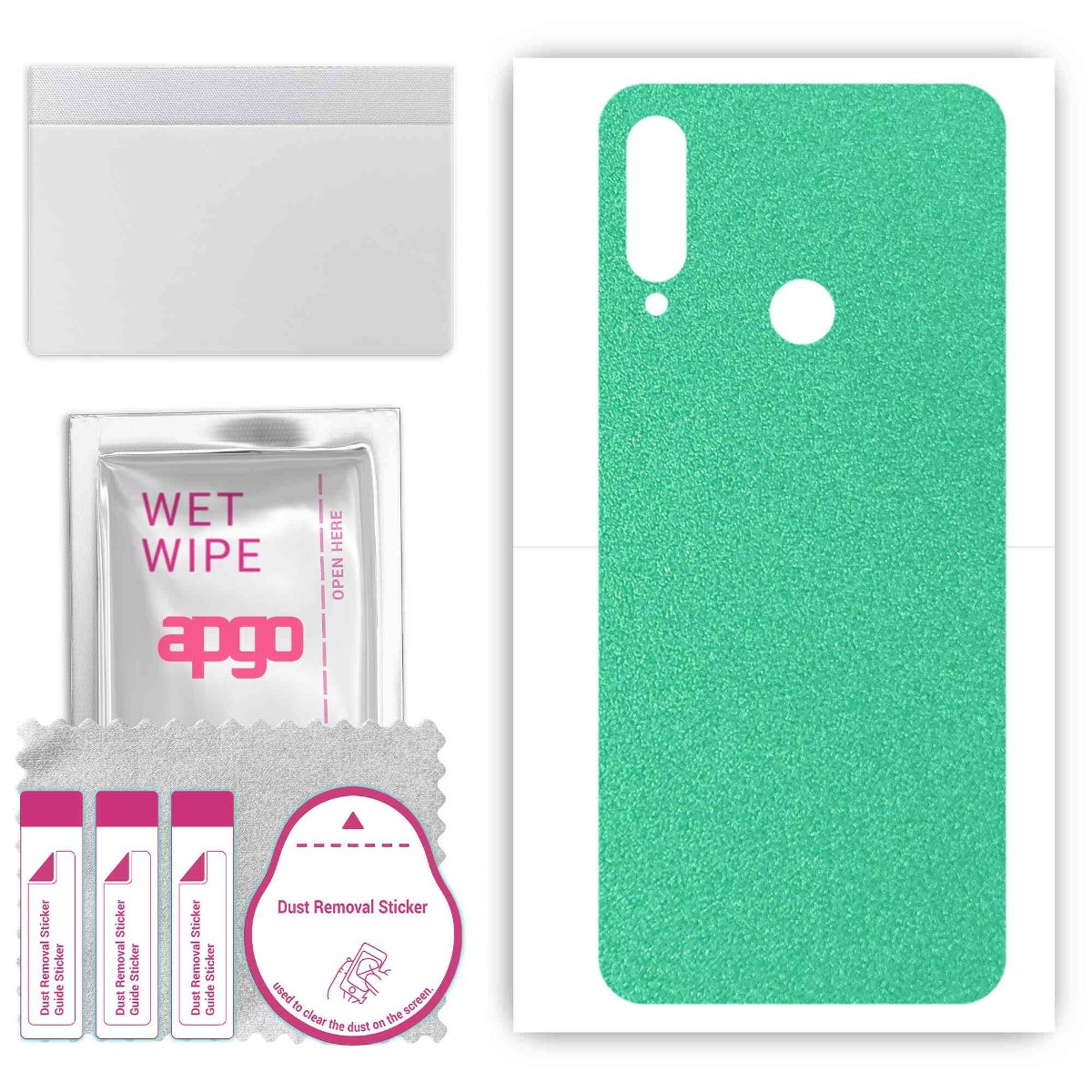 Folia naklejka skórka strukturalna na TYŁ do Meizu M10 -  Seledynowy Pastel Matowy Chropowaty Baranek - apgo SKINS