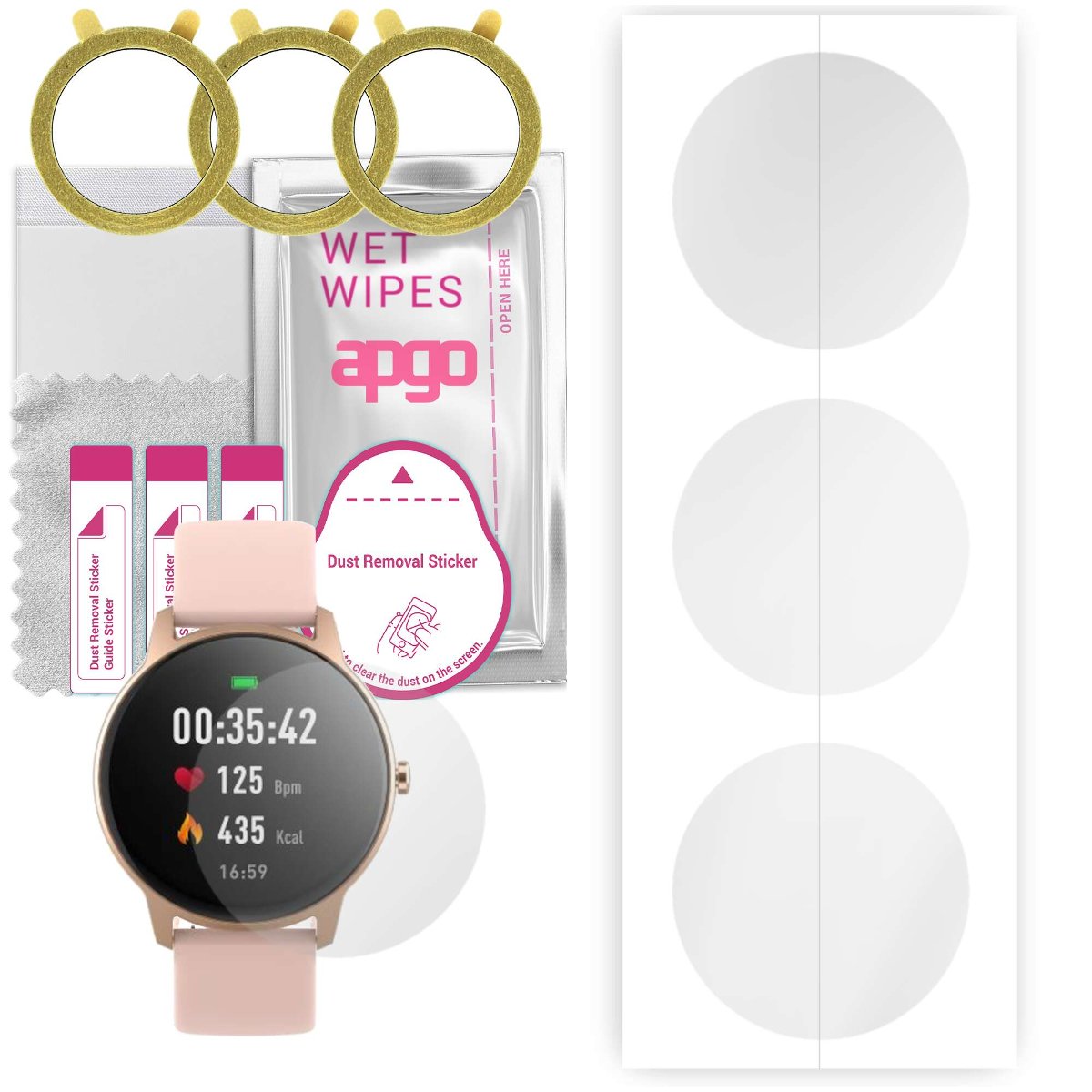 3x Folia hydrożelowa do Forever Forevive 2 Slim SB-325 - apgo Smartwatch Hydrogel Protection Ochrona na ekran smartwatcha