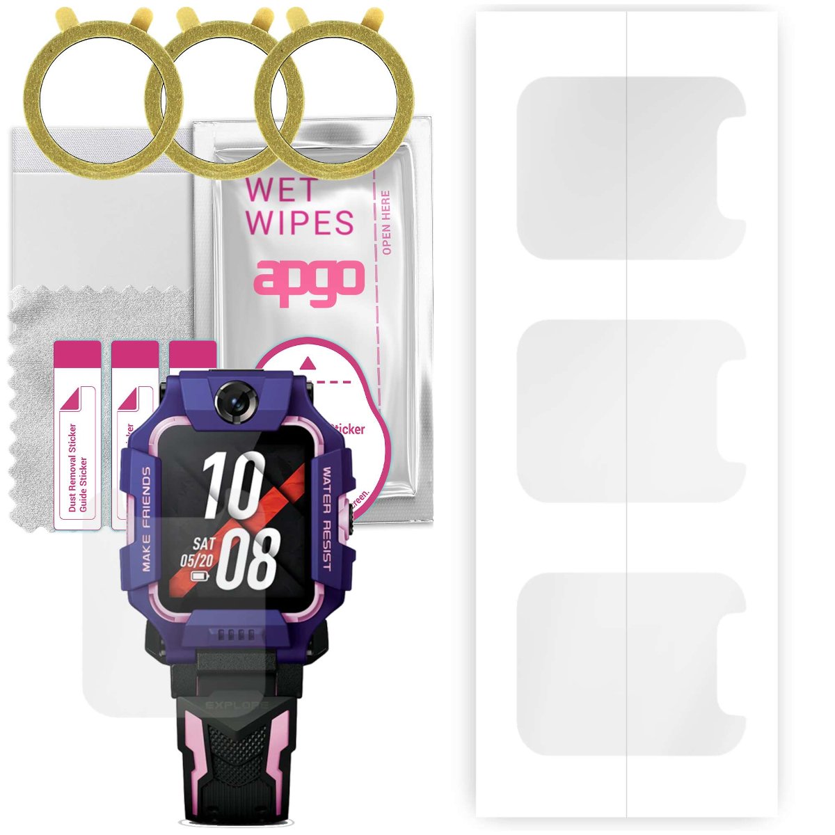 3x Folia hydrożelowa do Imoo Watch Phone Z6 - apgo Smartwatch Hydrogel Protection Ochrona na ekran smartwatcha