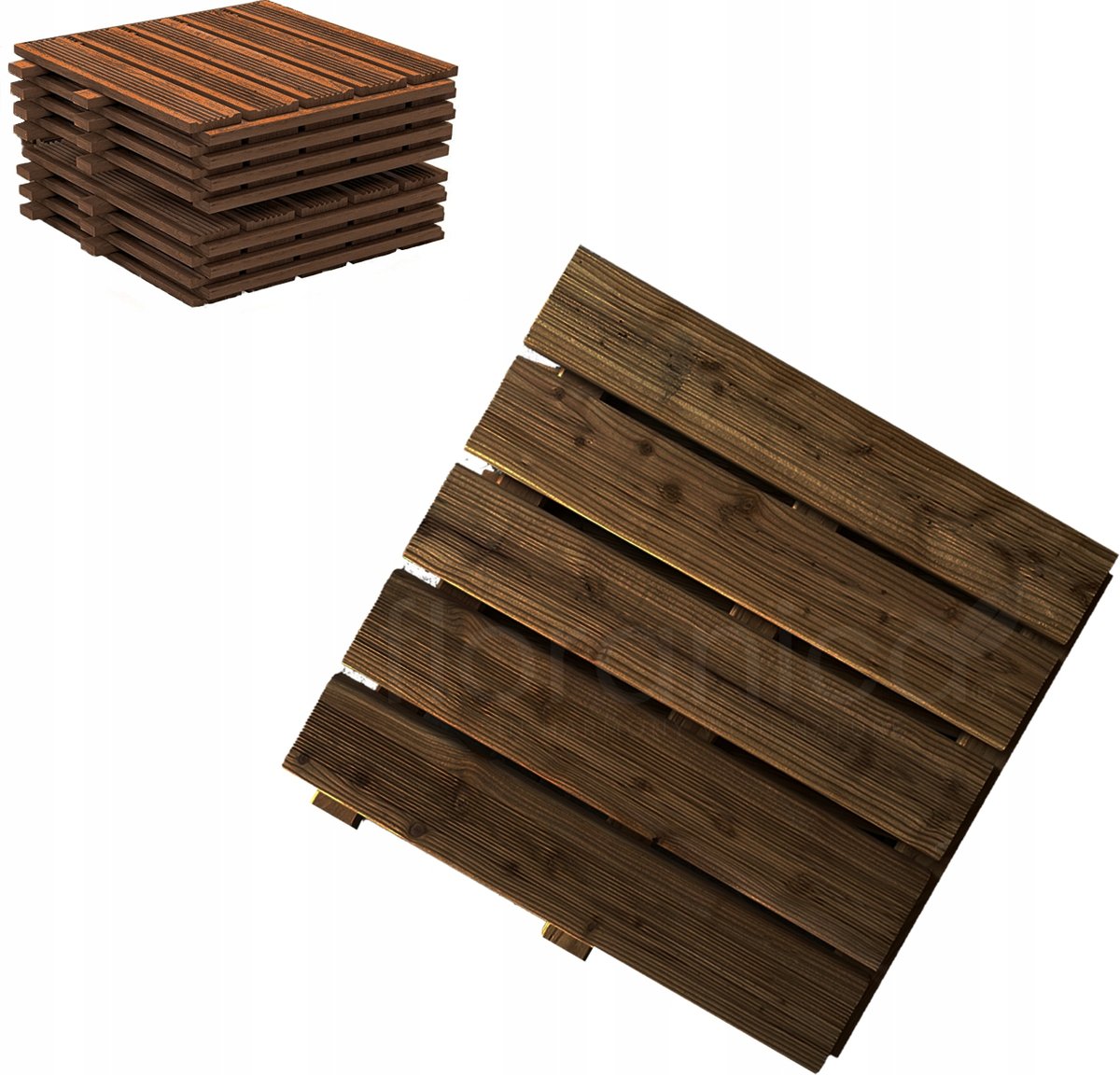 Podest 50x50cm 20szt. panel modrzewiowy brązowy