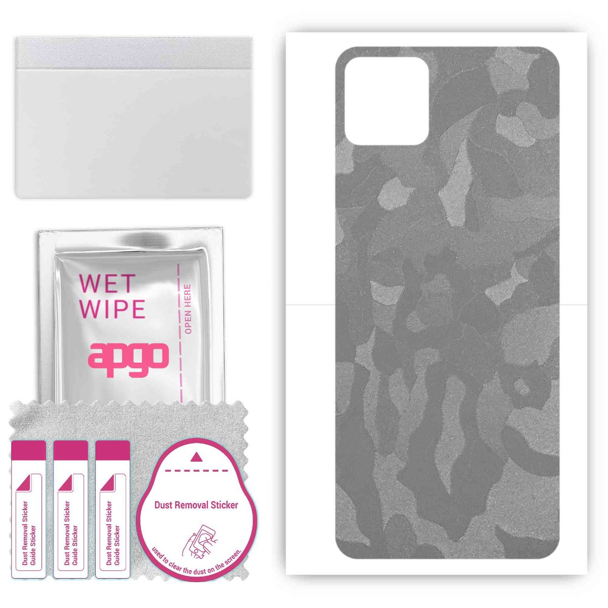 Folia naklejka skórka strukturalna na TYŁ do Honor Play 20a -  Moro | Camo Srebrny - apgo SKINS