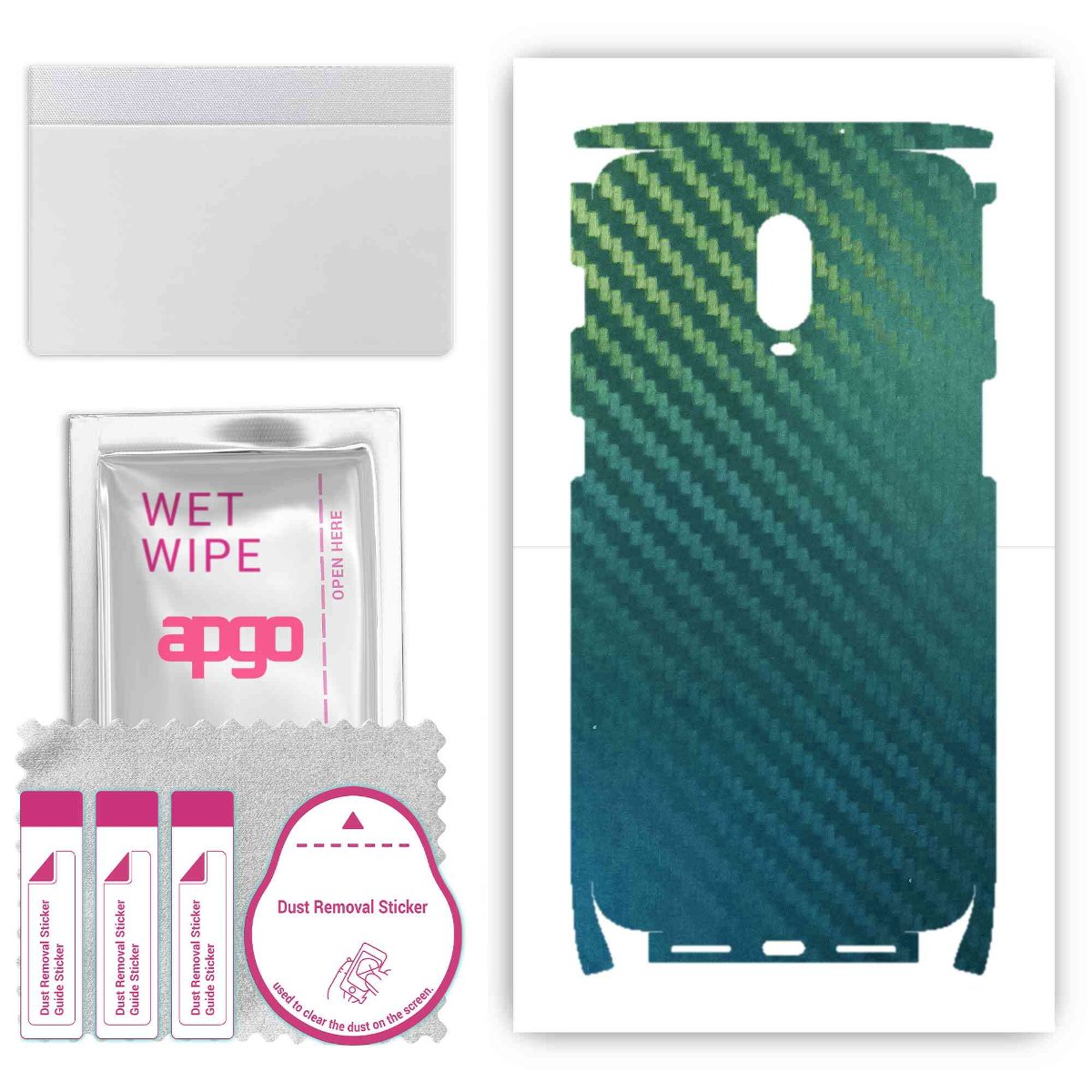 Folia naklejka skórka strukturalna na TYŁ+BOKI do OnePlus 6T McLaren -  Carbon Kameleon CAKA1 - apgo SKINS