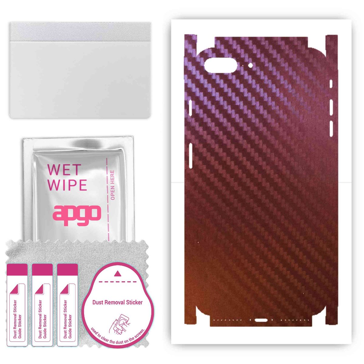 Folia naklejka skórka strukturalna na TYŁ+BOKI do Apple iPhone 7 Plus -  Carbon Kameleon CAKA5 - apgo SKINS