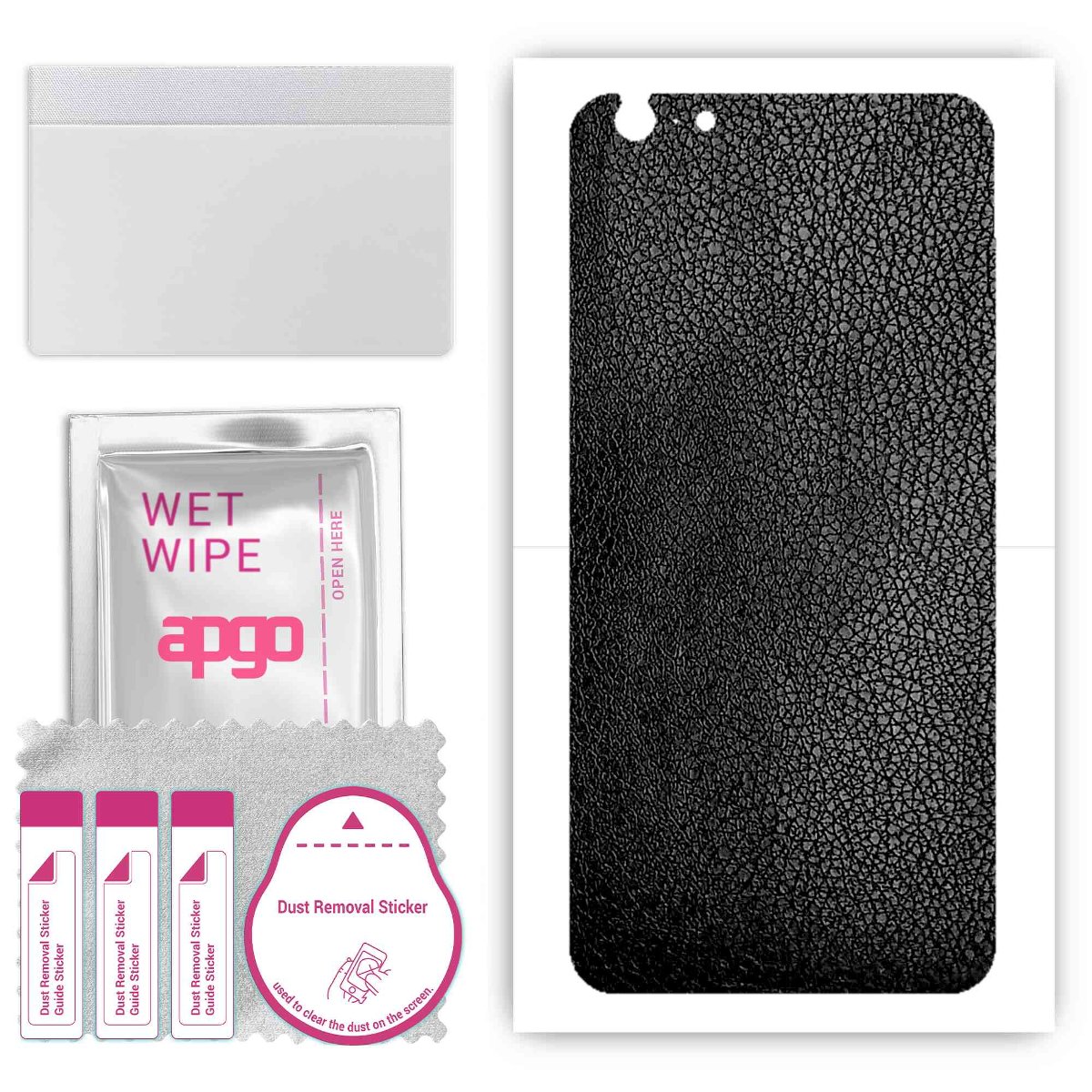 Folia naklejka skórka strukturalna na TYŁ do Apple iPhone 6s Plus -  Skóra Czarna - apgo SKINS