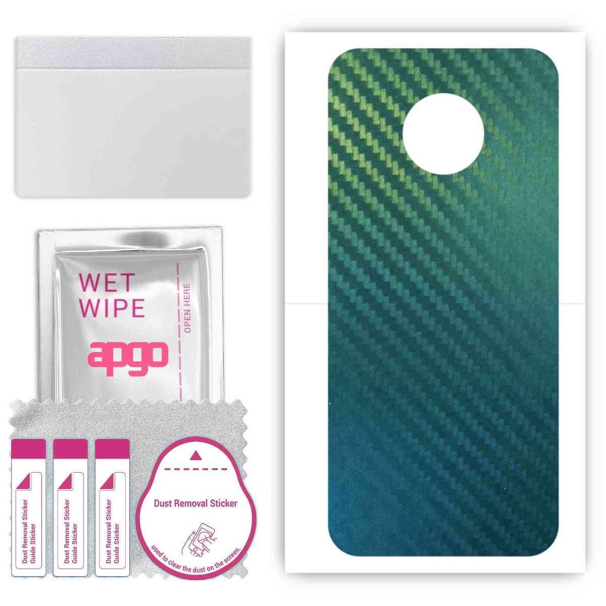 Folia naklejka skórka strukturalna na TYŁ do Motorola Moto G6 Play -  Carbon Kameleon CAKA1 - apgo SKINS
