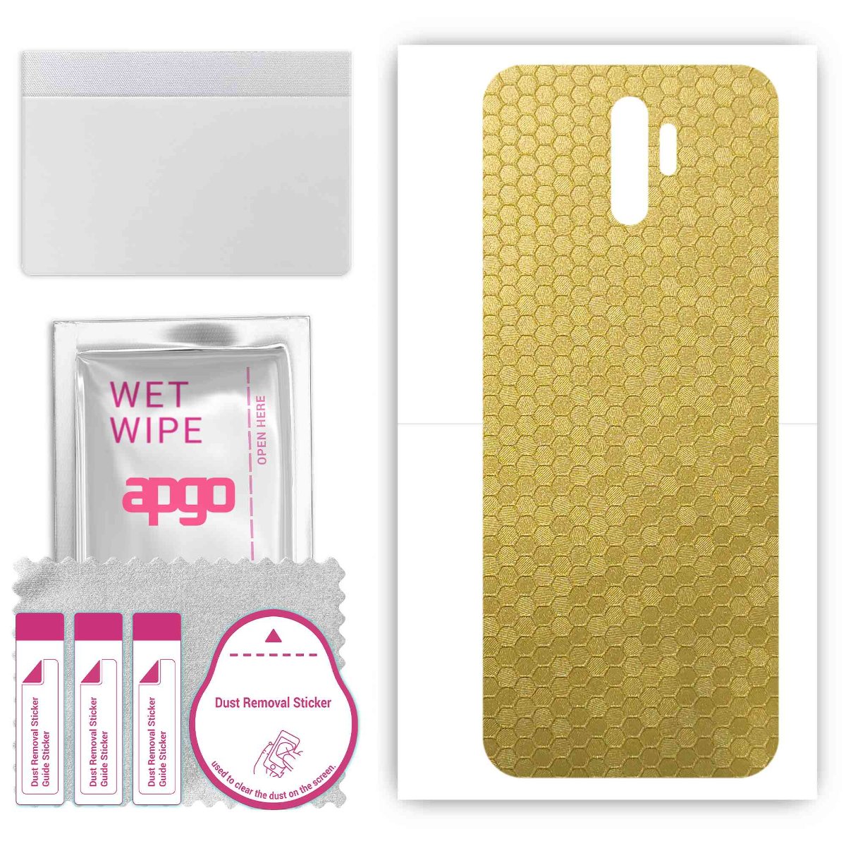 Folia naklejka skórka strukturalna na TYŁ do Oppo A11 -  Plaster Miodu Złoty - apgo SKINS