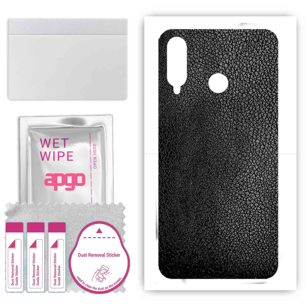 Folia naklejka skórka strukturalna na TYŁ do Huawei P30 lite -  Skóra Czarna - apgo SKINS