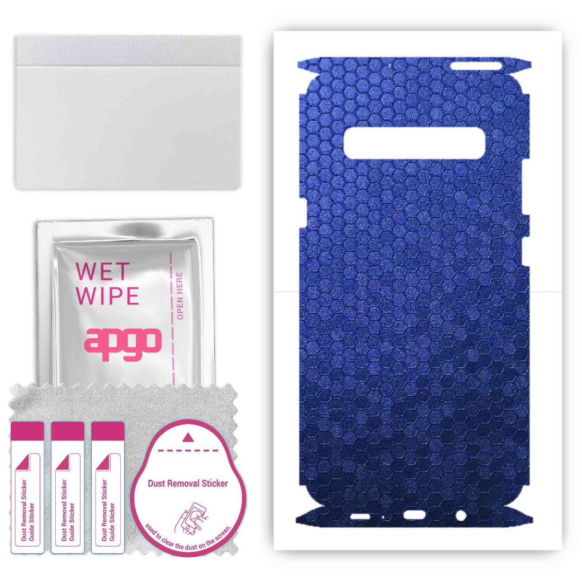 Folia naklejka skórka strukturalna na TYŁ+BOKI do Samsung Galaxy S10 5G -  Plaster Miodu Niebieski - apgo SKINS