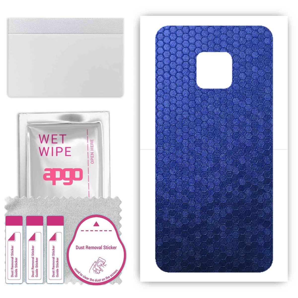 Folia naklejka skórka strukturalna na TYŁ do Huawei Mate 20 Pro -  Plaster Miodu Niebieski - apgo SKINS
