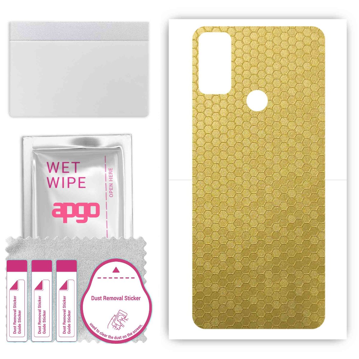 Folia naklejka skórka strukturalna na TYŁ do TCL 20E -  Plaster Miodu Złoty - apgo SKINS