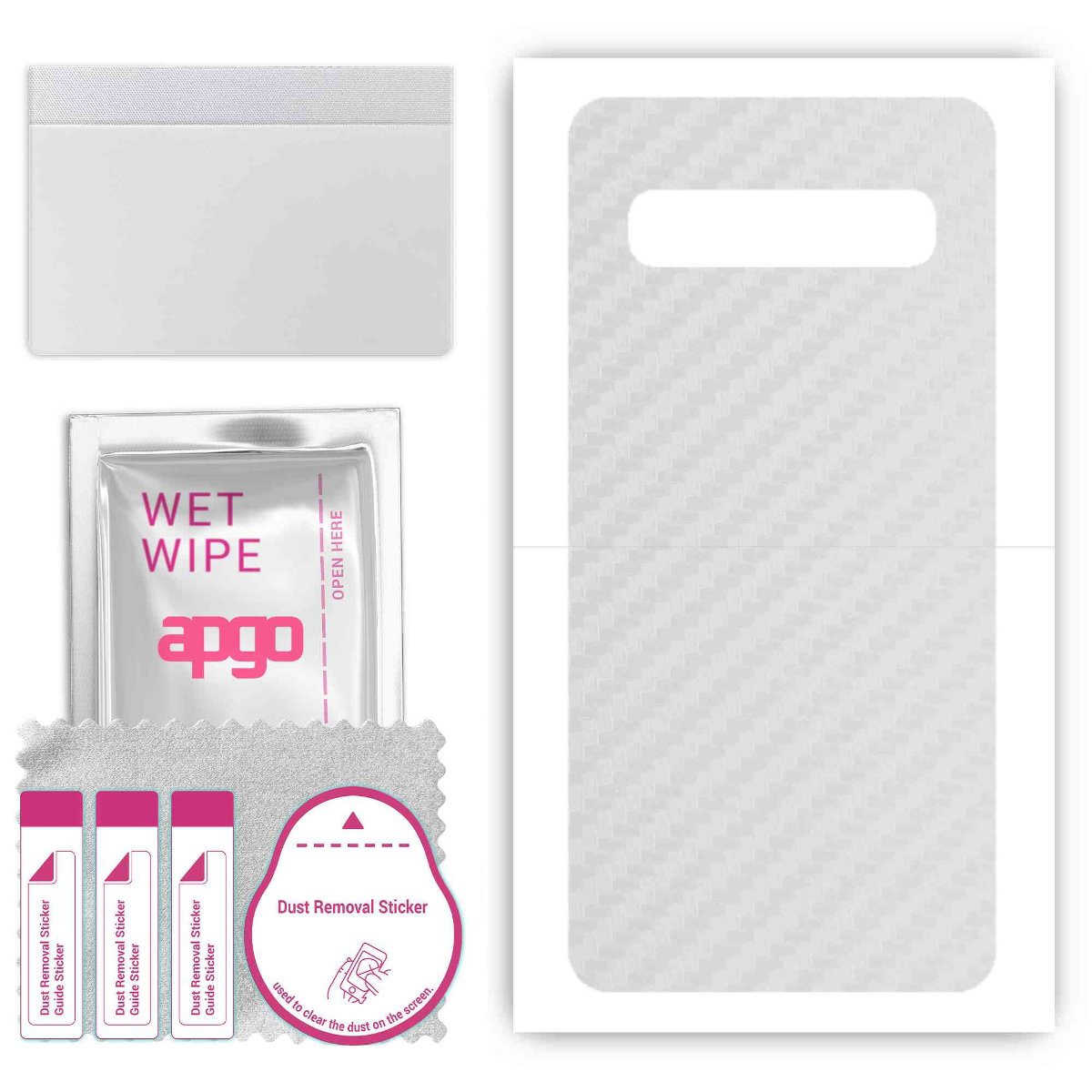 Folia naklejka skórka strukturalna na TYŁ do Samsung Galaxy S10 5G -  Carbon Przezroczysty - apgo SKINS