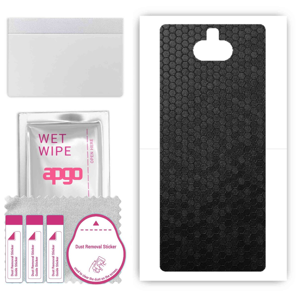 Folia naklejka skórka strukturalna na TYŁ do Sony Xperia 10 -  Plaster Miodu Czarny - apgo SKINS