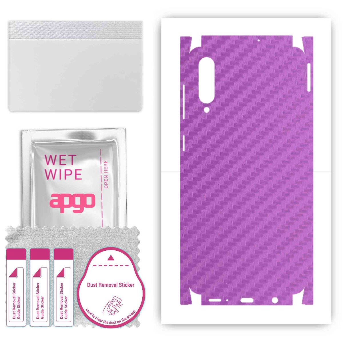 Folia naklejka skórka strukturalna na TYŁ+BOKI do Samsung Galaxy A50s -  Carbon Fioletowy - apgo SKINS