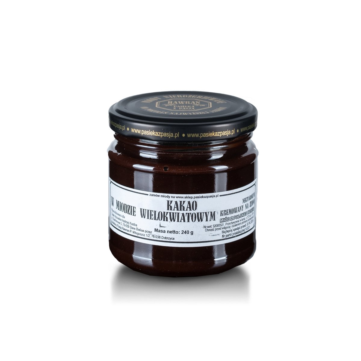 KAKAO W MIODZIE WIELOKWIATOWYM 240g, pyszny, słodki, nierozgrzewany, 100 lat tradycji, zdrowy