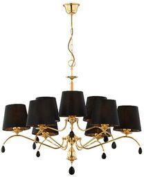LAMPA WISZĄCA dziewięć czarnych kloszy złote wykończenie styl glamour EGIDA EG 9 ms Jupiter