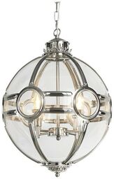 LAMPA WISZĄCA srebrna kula stal nierdzewna-szkło styl glamour