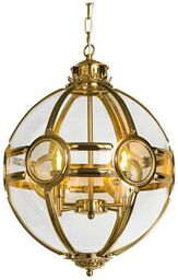 LAMPA WISZĄCA złota kula ze stali nierdzewnej szklana styl glamour