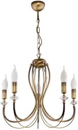 LAMPA WISZĄCA pięciopunktowa metalowa patynowy mosiądz styl klasyczny MELODY MY 5 P