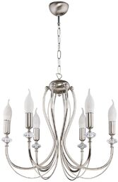 LAMPA WISZĄCA sześciopunktowa metalowa srebrna styl klasyczny MELODY MY 6 NI Jupiter