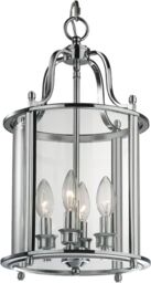 LAMPA WISZĄCA New York srebrna rama, dekoracyjna, styl nowojorski 27x48 cm