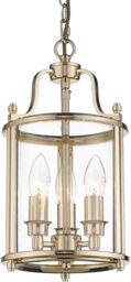 LAMPA WISZĄCA New York, złote wykończenie, metalowa, klasyczna 20x37 cm