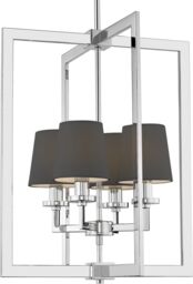 LAMPA WISZĄCA London srebrne wykończenie, czarne abażury, styl nowojorski