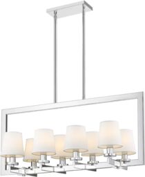 LAMPA WISZĄCA London srebrne wykończenie, białe abażury, styl nowojorski, duża