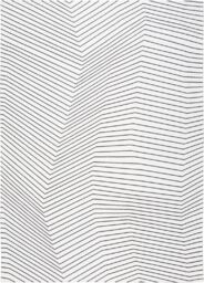 DYWAN San Andreas White Black, biały, geometryczny wzór, czarne linie, nowoczesny