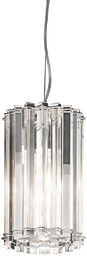 LAMPA WISZĄCA Crystal Skye mała, kryształowa, chromowane detale, styl glamour, 1 źródło światła