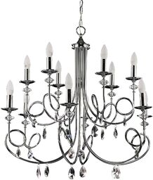 LAMPA WISZĄCA chromowana z kryształami klasyczna DAKAR DK 12 CH Jupiter