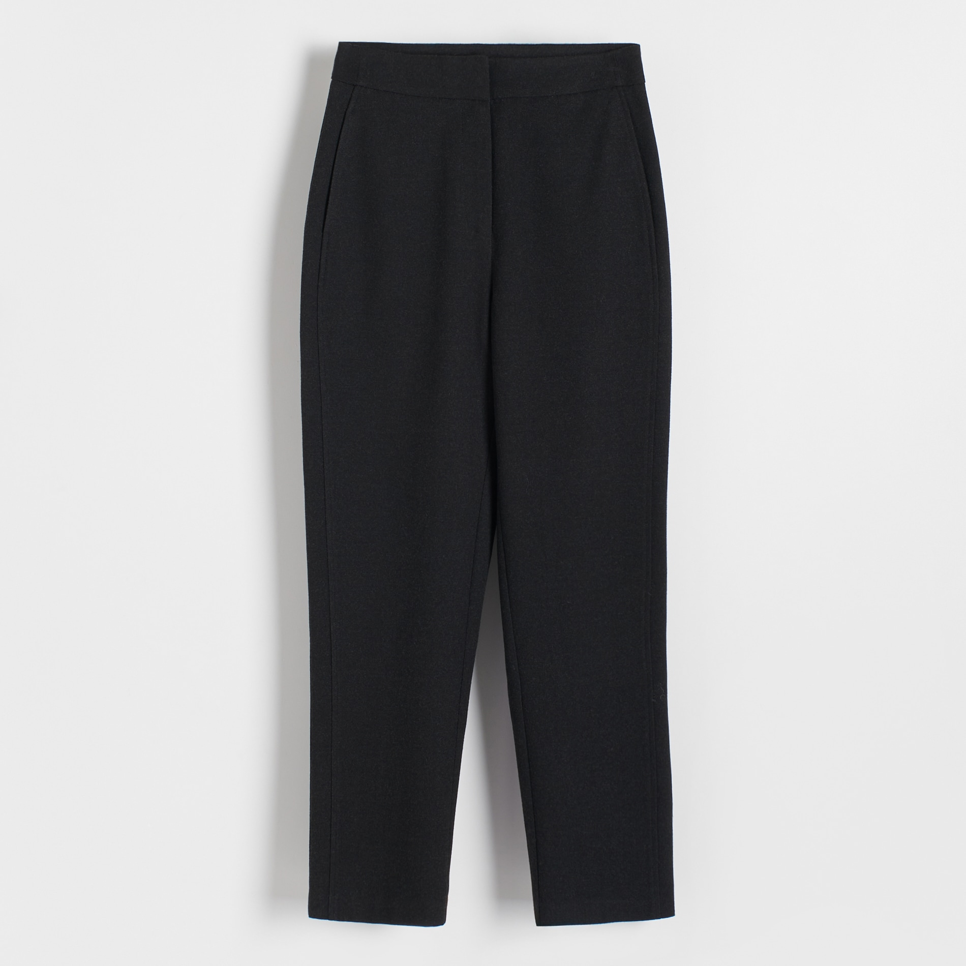Reserved - Spodnie z melanżowej tkaniny - Czarny