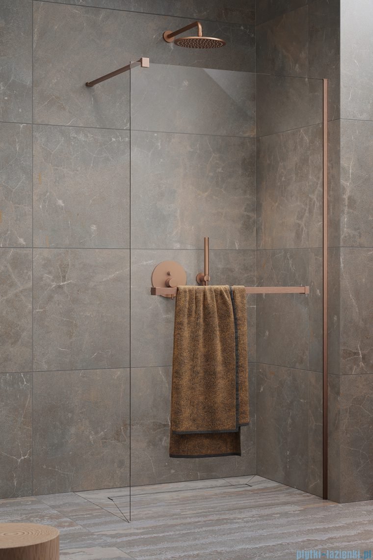 Radaway Modo New II Brushed Copper z wieszakiem kabina Walk-in 155x200 szczotkowana miedź 389155-93-01W